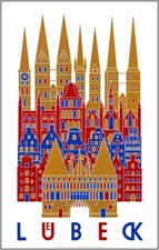 Luebeck 1929 Travel Poster Print  Reproduction Giclee Print 11x17
