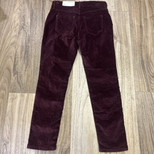 Liz Claiborne Pants Womens 4P Sara Slim Leg Mid Rise Plum Colored Velvet 30X26.5
