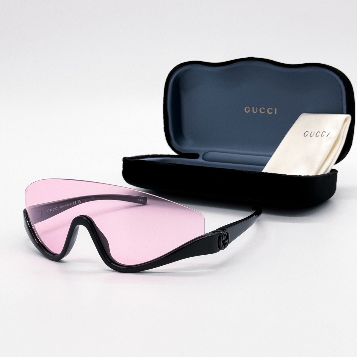 NEW GUCCI GG1650S 002 SHIELD BLACK PINK WOMEN SUNGLASSES  display picture 1