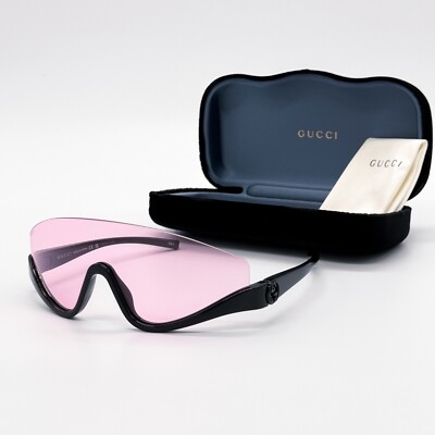NEW GUCCI GG1650S 002 SHIELD BLACK PINK WOMEN SUNGLASSES  display picture 3