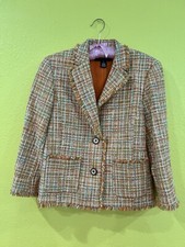 Jones New York Womens Long Sleeve Single Breasted Multicolor Blazer Jacket Sz 6