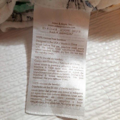 Aden + Anais Ellie Elephant Baby Blanket Bird swaddle Bamboo Blue Gray Yellow - Picture 4 of 7
