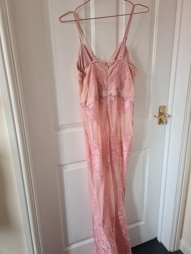 House of CB Lucia Dress Sheer Lace And Bandage Maxi Two-Piece Set in Rose Pink - Picture 15 of 18