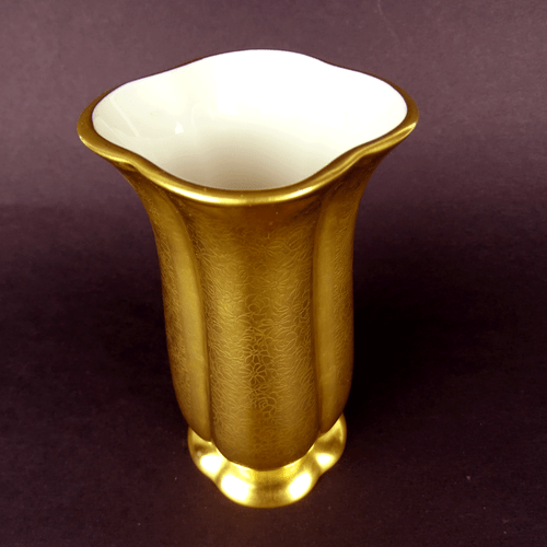 Art Déco Porzellan Vase Gold Overlay Blumen-Relief Pickard USA um 1930 - Picture 3 of 8
