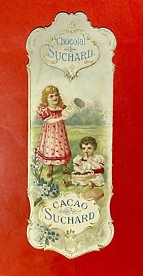 RARE  VINTAGE SWISS CUT OUT ADVERTISEMENT BOOKMARK FOR-CHOCOLATE SUCHARD-