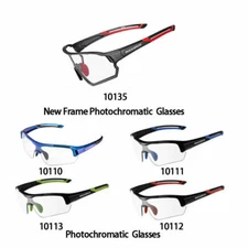 New ROCKBROS Cycling Photochromic Full Frame Glasses Sport Sunglasses Myopia 