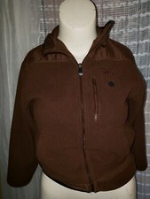 Reebok RBK Brown Fleece Jacket Size Youth M Full Zip Lightweight Unisex PBL