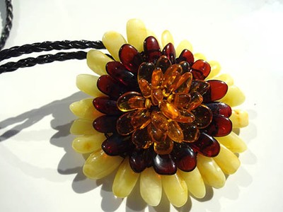 Bracelet Ambre Baltique Sur Élastique - Neuf, Fabriqué En Lituanie, Couleur Cognac