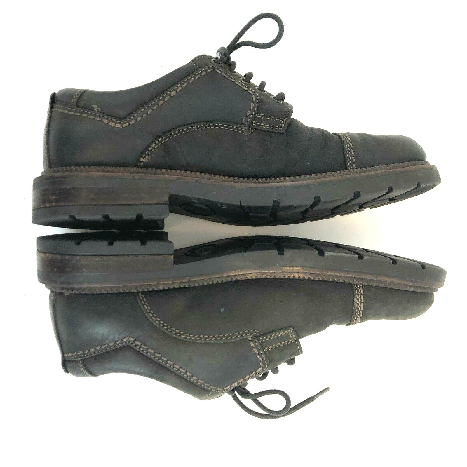 SAOLA Scarpe KLONDIKE ORIGINALI uomo 9 5M pelle nera suola a strappo MADE IN ITALY