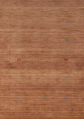 Luxurious Rust Color Hand-knotted Wool Rug Authentic Gabbeh Small Rug 3x5 ft