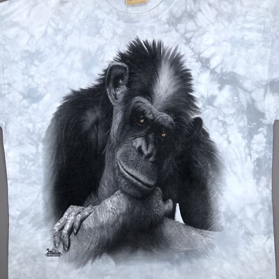 vintage BONOBO APE THE MOUNTAIN TIE-DYE T-Shirt XL/XXL chimpanzee monkey nature
