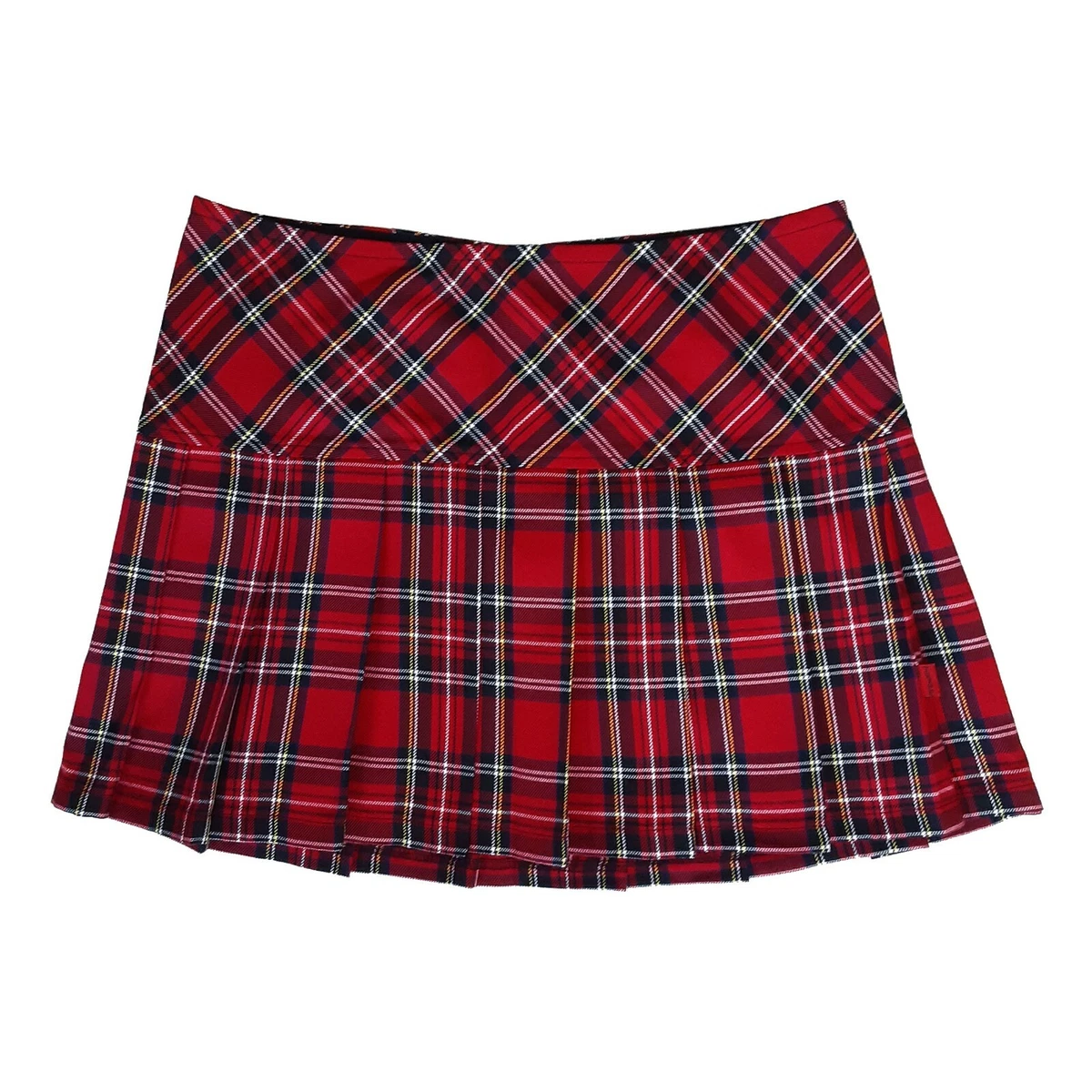 Tripp NYC 80 90s Gothic Punk Emo Rock Red Tartan Plaid School Girl Mini Skirt XL