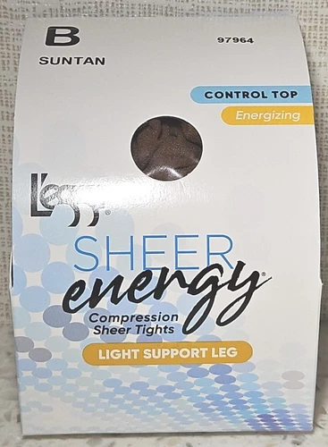 1 Pair Leggs Sheer Energy Compression Tights Light Support Leg Suntan B 97964