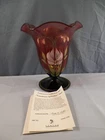 Fenton Glass 2001 Connoisseur Collection Hand Painted Cranberry Splendor Vase