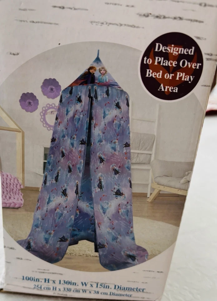 Tienda con dosel Disney Frozen 2 camas Olaf blanca azul 100 x 130 x 15 pulgadas nueva en caja Foto 3 de 4