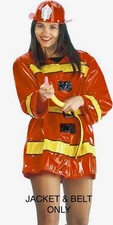 Ladies Firefighter Fireman Uniform Jacket Only Fancy Dress Costume 