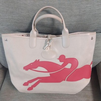 Longchamp Rare Rozo Tote Bag Reversible Floral Pattern Sakura 