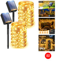 Solar Lichterkette 12M 120 LED AußEn Wasserdicht Kupferdraht 8