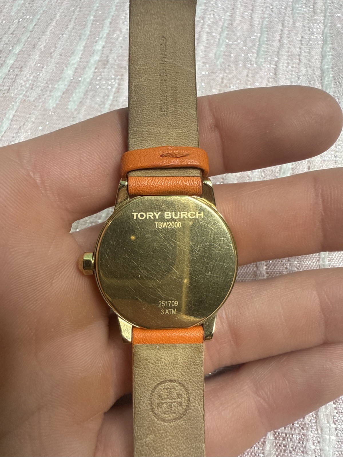Tory Burch TBW2000 Orange Strap Watch 3 ATM 28mm Gigi Women’s Watch Excellent thumbnail 2