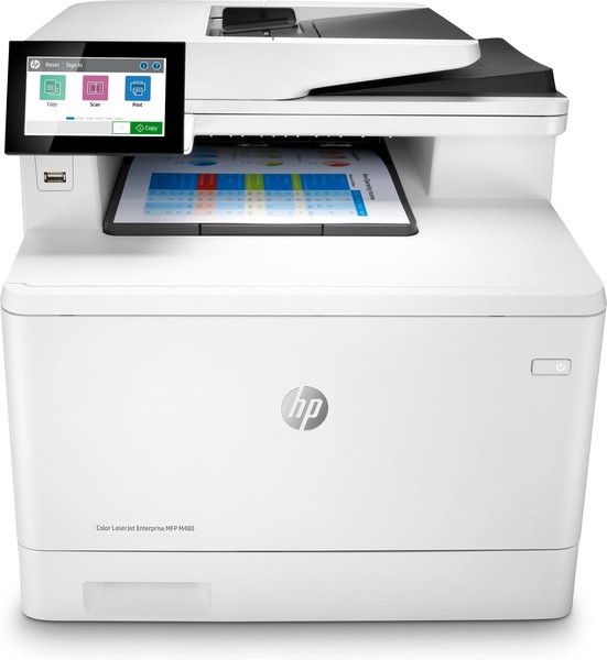 HP Laserjet Enterprise M480F Multifunktions Farblaserdrucker Fax LAN Duplex Weiß-image