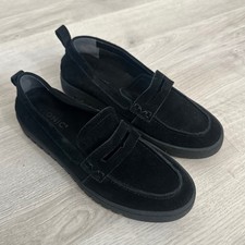 Vionic Uptown Black Suede Loafer Flats Women Size 7.5 Comfort Orthotic