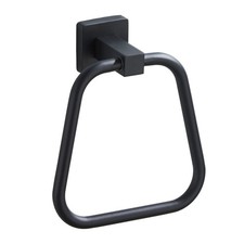 Heavy Duty Towel Ring, Stainless Steel Bathroom Hanger, Wall Mount, Black