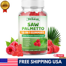 Saw Palmetto Gummies 600mg DHT Support Pumpkin Seed Oil 60 Ct Sugar Free