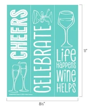 NEW “Cheers” Chalk Couture Chalk Transfer Stencil Size B