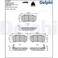 Delphi LP1952 Bremsbelagsatz, Scheibenbremse FüR Hyundai KIA