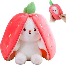 Hasen Erdbeeren Hase Plüschtier Stofftier 25 cm Kuscheltier Plüsch Figur Kinder