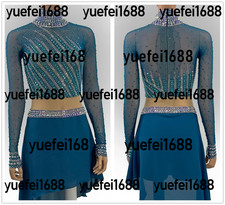 New figure skating dress Y0425--Teal