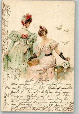 38131879 - Tauben C.A.B. 755 Frau Kuenstlerkarte 1902