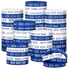 50 Pcs Faith Over Fear Wristbands Rubber 10 Styles Christian
