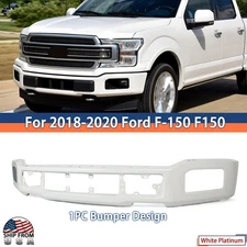 For 2018-2020 Ford F150 F-150 White Platinum Steel Front Bumper Face Bar Cover