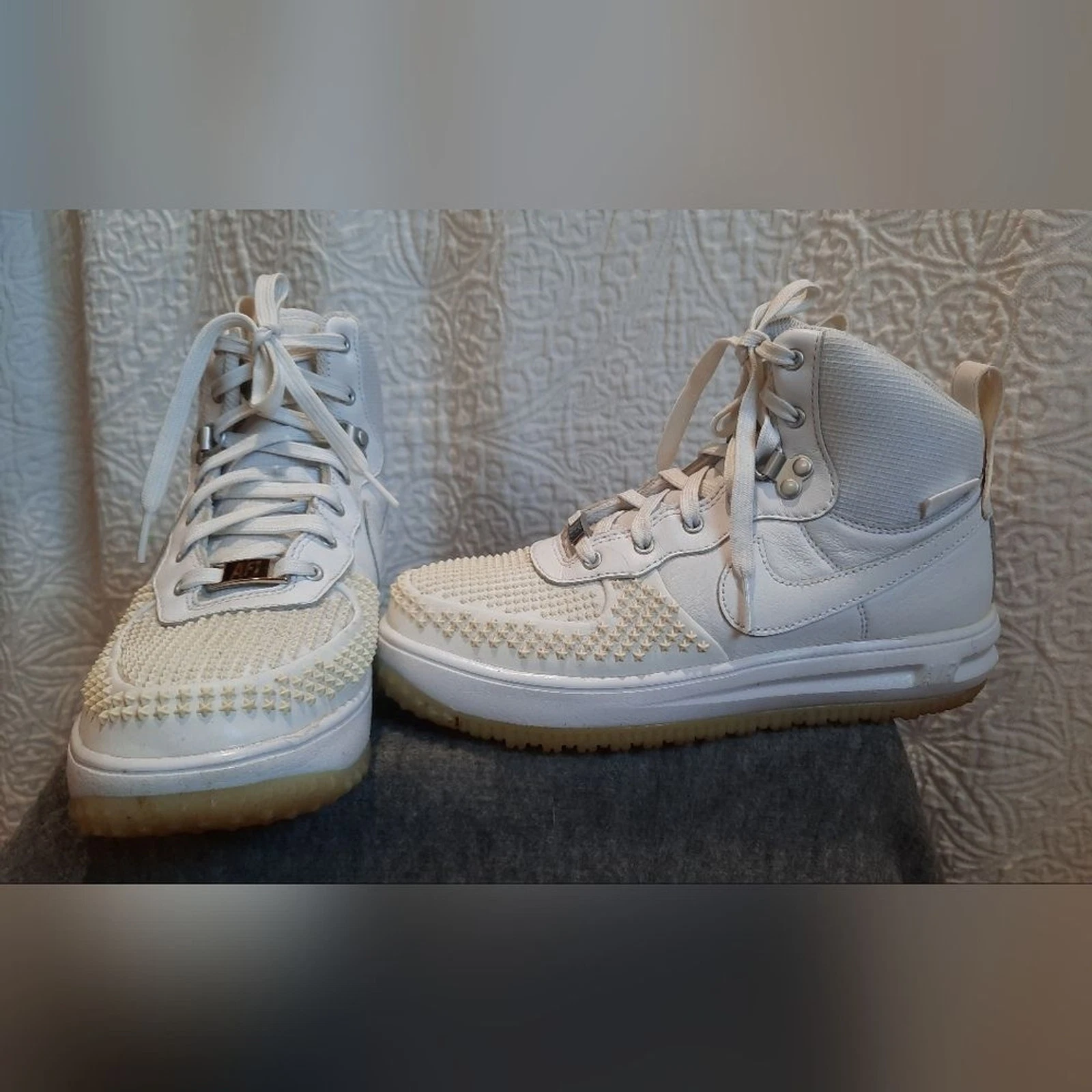 Nike Air Sneakers Youth 5.5 Lunar Force 1 Bianco Panna Alta Atletica Outdoor