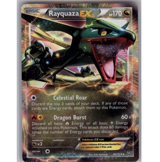 Rayquaza EX 85/124 Holo EX Rare Dragons Exalted Pokemon Near Mint