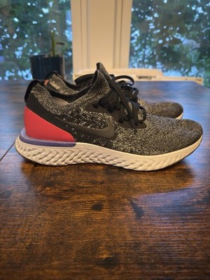 Nike Epic React Flyknit Black Red Orbit Size 10 No Box No Insoles