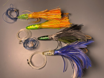 4 Zukers 6 inch Rigged Offshore Trolling  Fishing Lures Mahi Wahoo Tuna