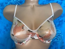 NWT Calvin Klein Classic 2004 Sheer Coral Peach Floral Unlined Underwire Bra 36C