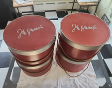 Vintage Original John Wanamaker Hat Boxes - 2 Left - Red/Silver