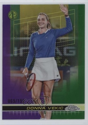 2024 Topps Chrome Purple & Green Refractor 65/150 Donna Vekic #48 Rookie RC 1m01