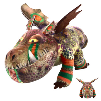 Meatlug Gronckle Racing Plush 8'' Printed Fabric DreamWorks HTTYD Licensed NWT