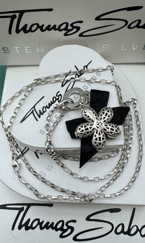Thomas Sabo Kette & Carrier & große rote Blume Charm Anhänger - Bild 5 von 7