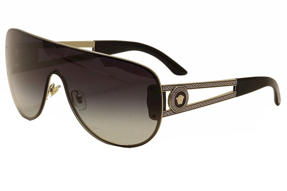 Солнцезащитные очки Versace Womens VE2166 VE2166 12528G Pale GoldBlack Shield 41 мм 27890₽