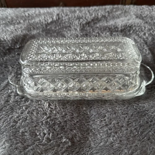 vintage Anchor Hocking Wexford covered butter dish