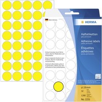Herma 2251 Markierungspunkte Etiketten Ø 19 Mm Gelb 1280 St. Permanent Haften...