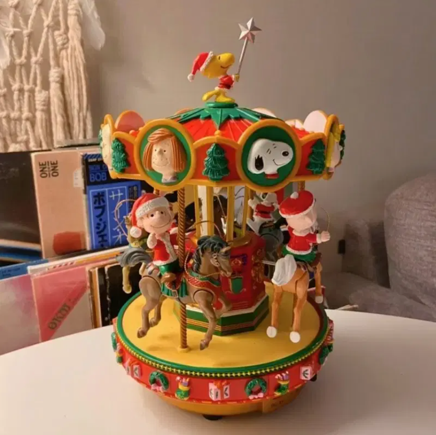 Vintage Snoopy Peanuts Christmas Carousel Music Box Rare 50th Ltd