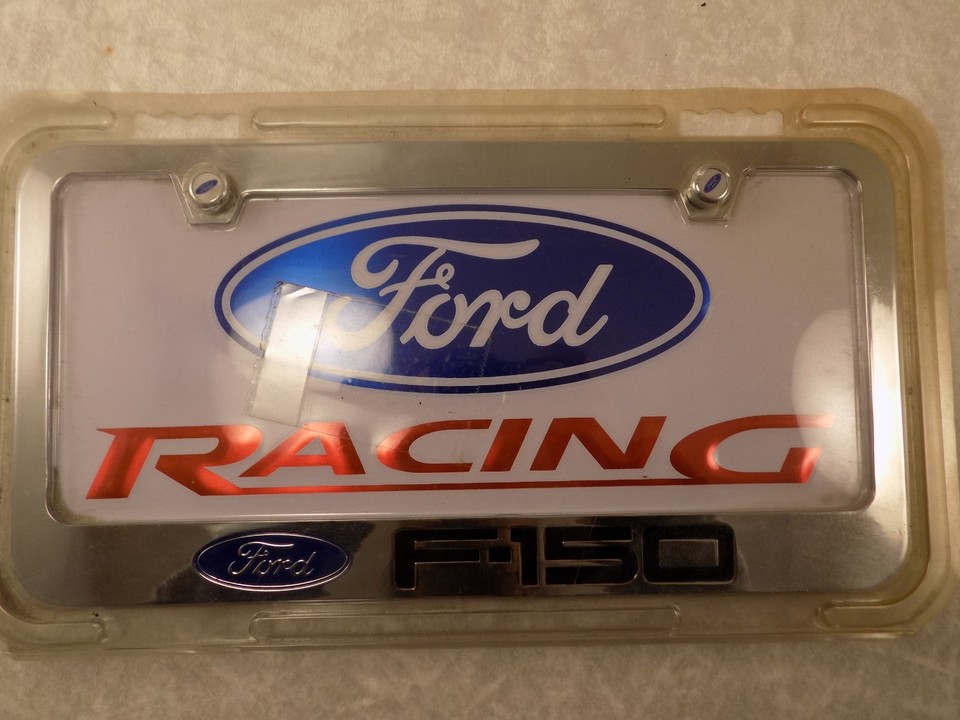 Ford Racing Plate NOS vintage Ford racing F-150 Motorsport Chrome Auto License Plate ...