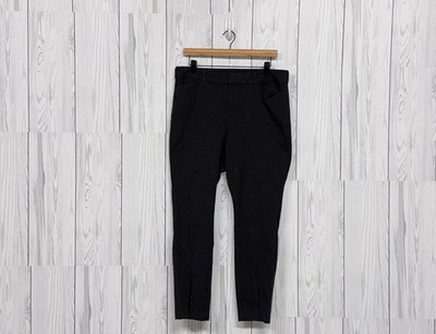 Old Navy pixie pants womens size 14 solid gray high rise split leg slim