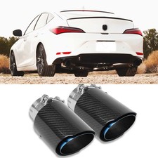 For Acura Integra 2.5" in to 3.5 Out Exhaust Tips Muffler Carbon Fiber Angle-Cut